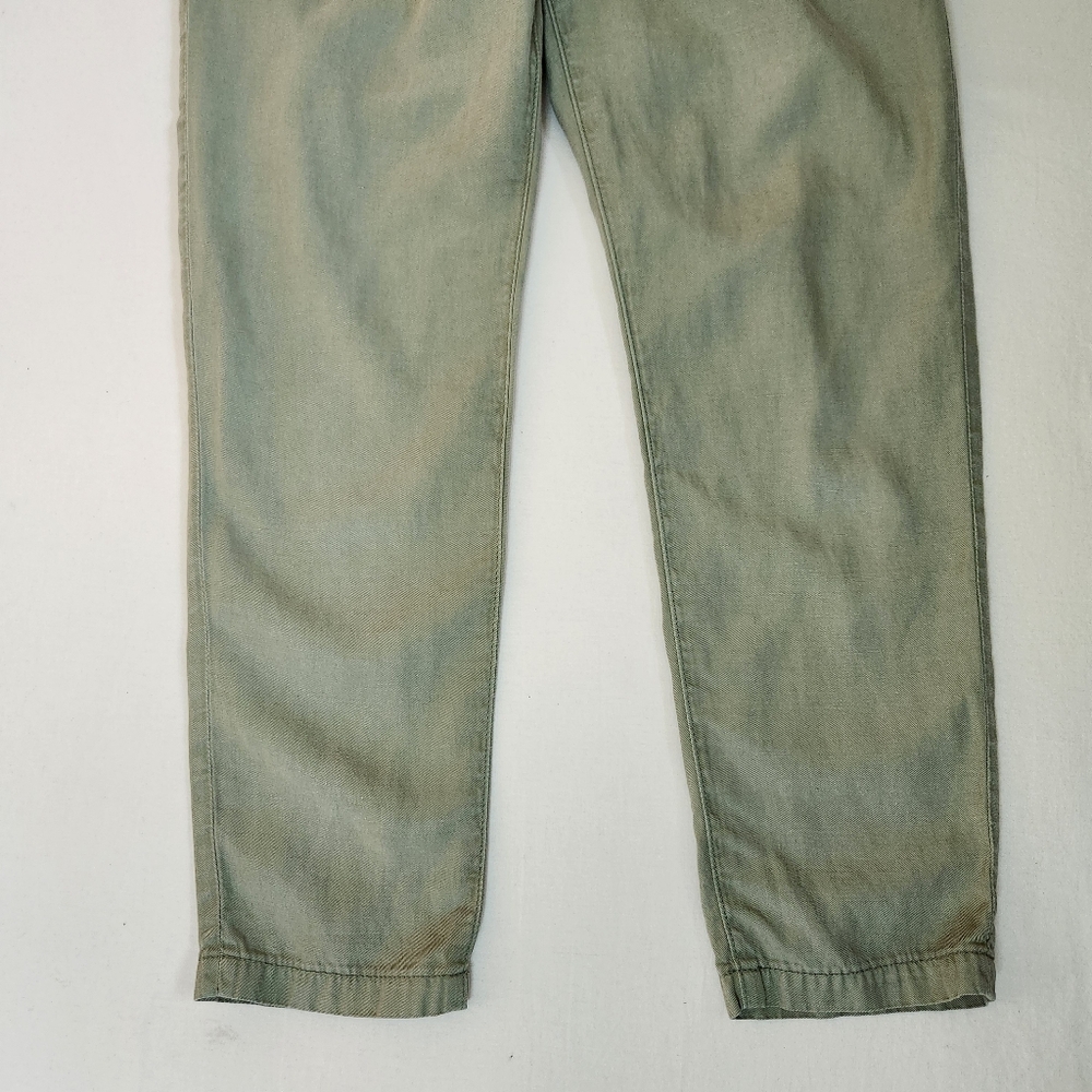 AG Adriano Goldschmied The Evan relaxed pleated trousers green crop cropped 25 - Picture 4 of 14